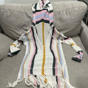 Striped beach swimsuit cover up